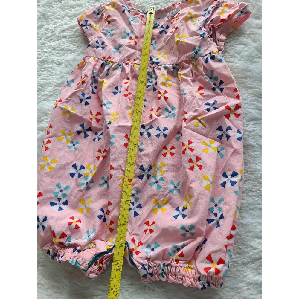 Hanna Andersson Pink Floral Cotton Bubble Romper Size 75 47711 GW